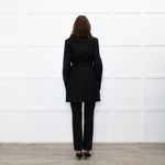 Sarah Pacini Black Cotton Blend Trench Coat