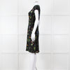 Altuzarra Black Green  Yellow Floral Short Sleeve Dress