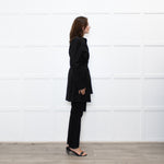 Sarah Pacini Black Cotton Blend Trench Coat