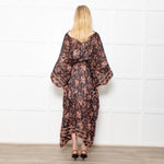 Isabel Marant Amira Black And Brown Pattern Cotton And Silk Blend Midi Dress