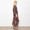 Isabel Marant Amira Black And Brown Pattern Cotton And Silk Blend Midi Dress