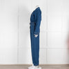 Sezane Dark Denim Long Sleeve Jumpsuit with Belt