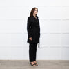 Sarah Pacini Black Cotton Blend Trench Coat