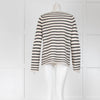 360 Cashmere Black and Cream Stripe Jumper