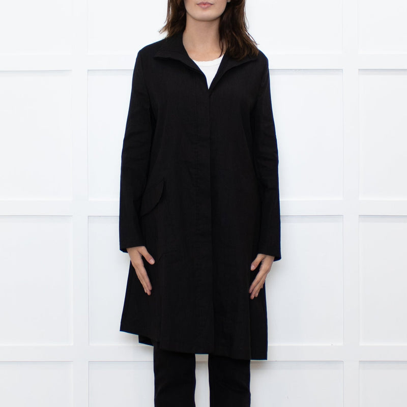 Sarah Pacini Black Light Weight Trench Coat