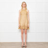Diane Von Furstenberg Gold Crochet Sleeveless Mini Dress
