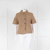 Piazza Sempione Camel And Grey Boucle Short Sleeve Jacket