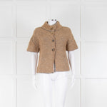Piazza Sempione Camel And Grey Boucle Short Sleeve Jacket