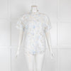 Joie White Floral Short Sleeved Blouse