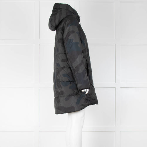 Rino & Pelle Black Khaki Camo Puffa Jacket