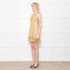Diane Von Furstenberg Gold Crochet Sleeveless Mini Dress