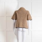 Piazza Sempione Camel And Grey Boucle Short Sleeve Jacket