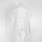 Joie White Floral Short Sleeved Blouse