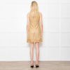 Diane Von Furstenberg Gold Crochet Sleeveless Mini Dress