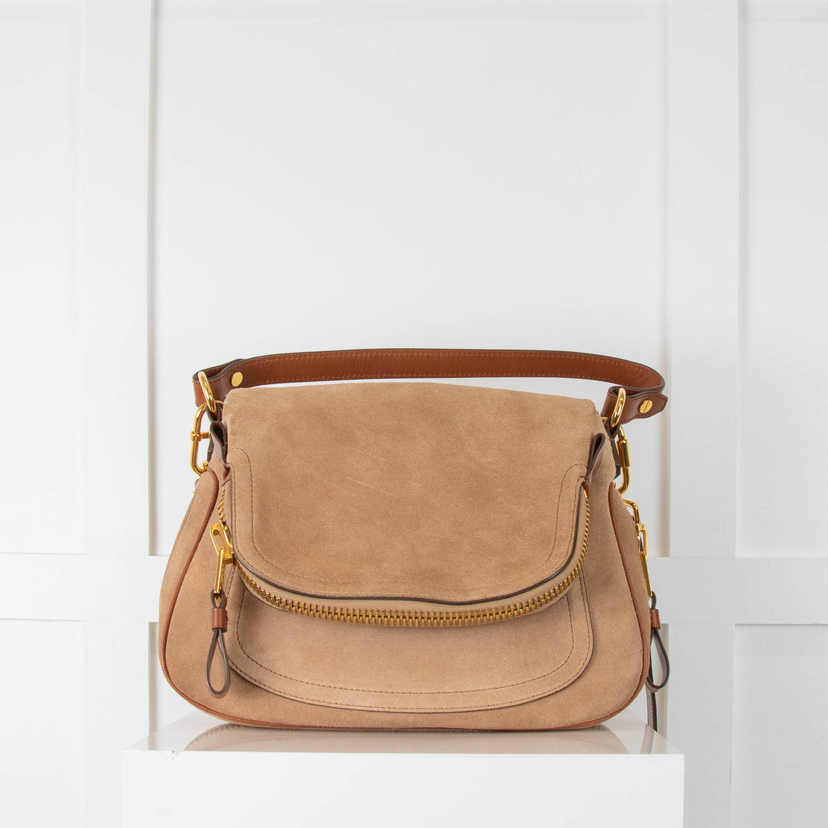 Tom Ford "Jennifer" Brown Suede Bag