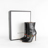 Gucci Black Charlotte Boots Red Green Gross Grain With Buckle