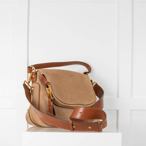 Tom Ford "Jennifer" Brown Suede Bag