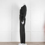 Sezane Grey Belted Waist Jumpsuit with Collar
