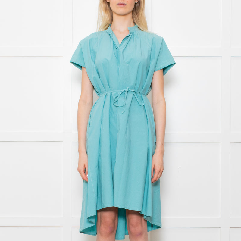 Ottod'Ame Turquoise Green Cotton Draw String Waist Dress
