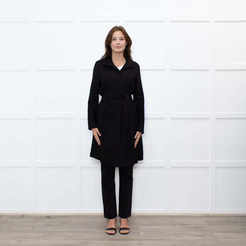 Sarah Pacini Black Light Weight Trench Coat