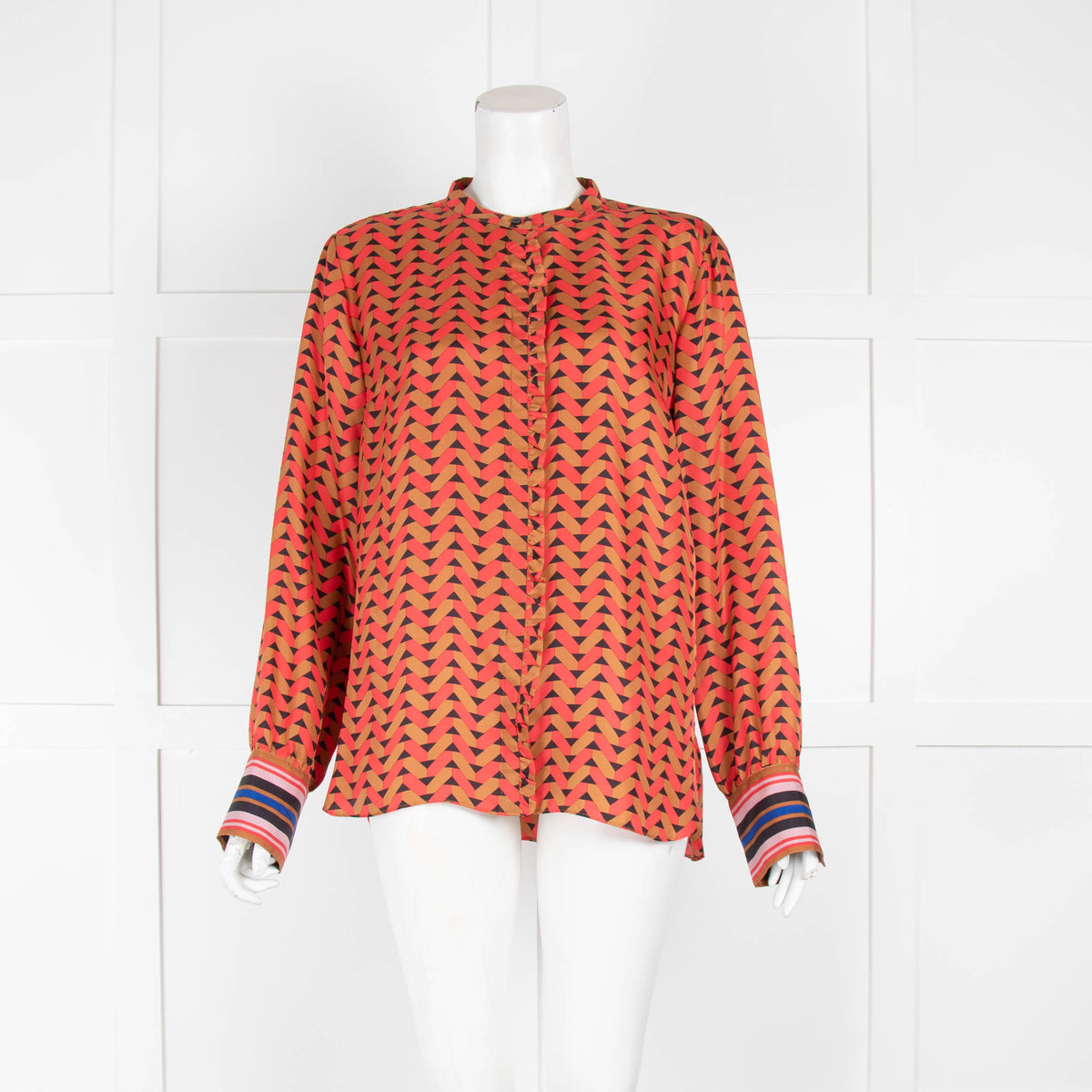 Second Female Red Patterned Silk Blouse