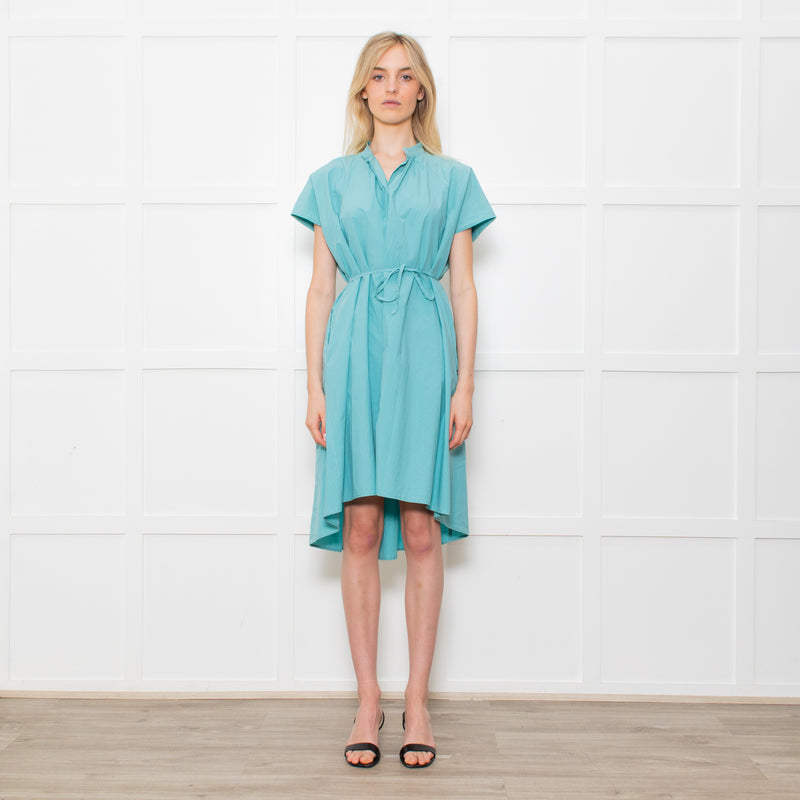 Ottod'Ame Turquoise Green Cotton Draw String Waist Dress