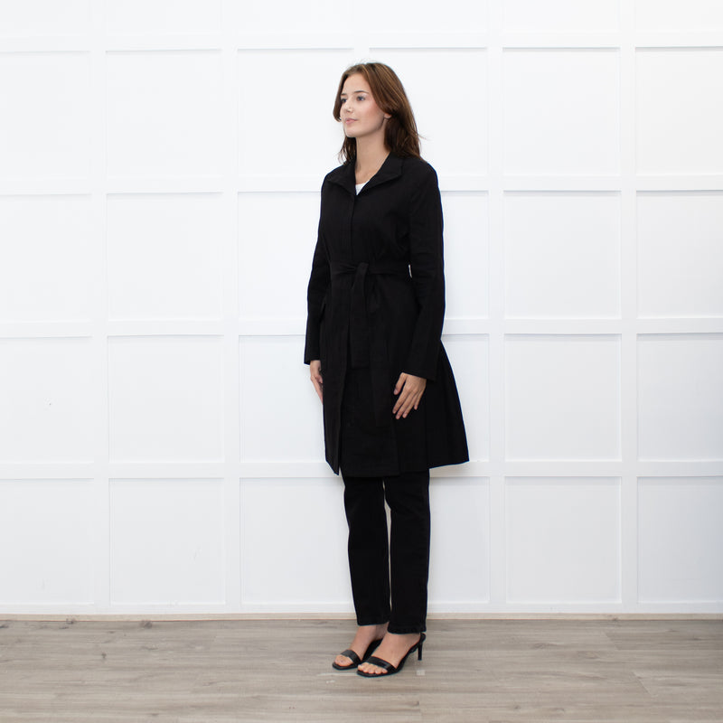 Sarah Pacini Black Light Weight Trench Coat