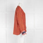 Second Female Red Patterned Silk Blouse