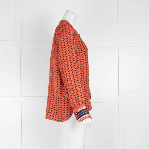 Second Female Red Patterned Silk Blouse