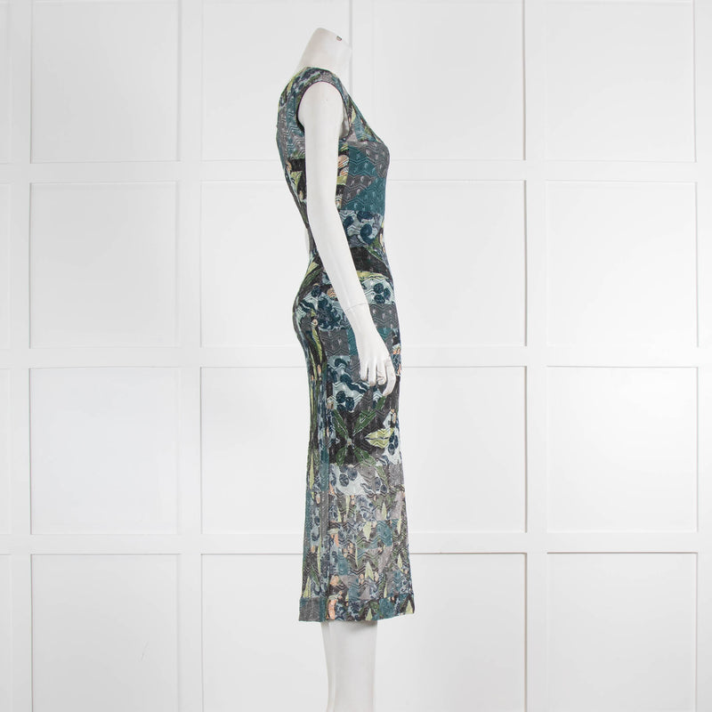 Missoni Crochet Dress Sheath Sleeveless Striped Crochet-knit Maxi