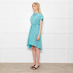 Ottod'Ame Turquoise Green Cotton Draw String Waist Dress