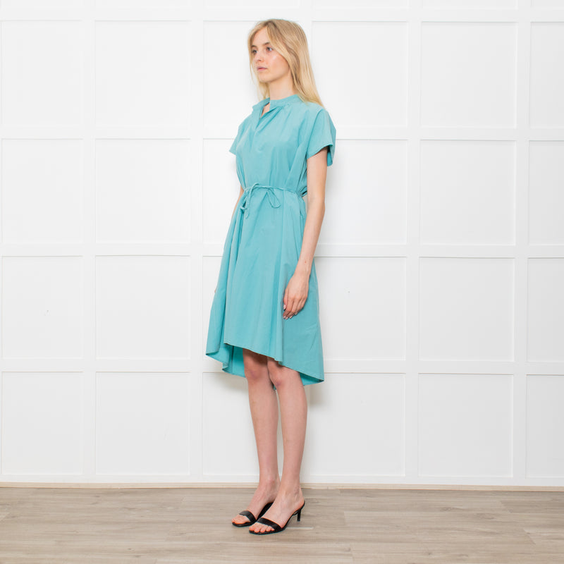 Ottod'Ame Turquoise Green Cotton Draw String Waist Dress
