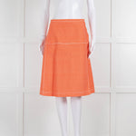 Piazza Sempione Orange Patterned Knee Length Skirt