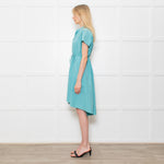 Ottod'Ame Turquoise Green Cotton Draw String Waist Dress