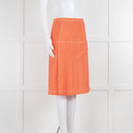 Piazza Sempione Orange Patterned Knee Length Skirt