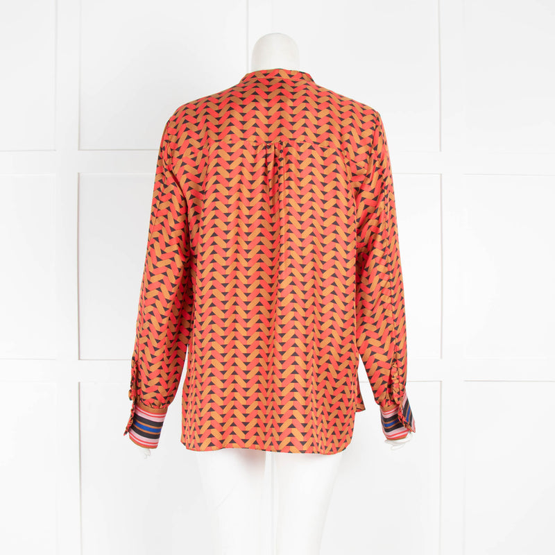 Second Female Red Patterned Silk Blouse