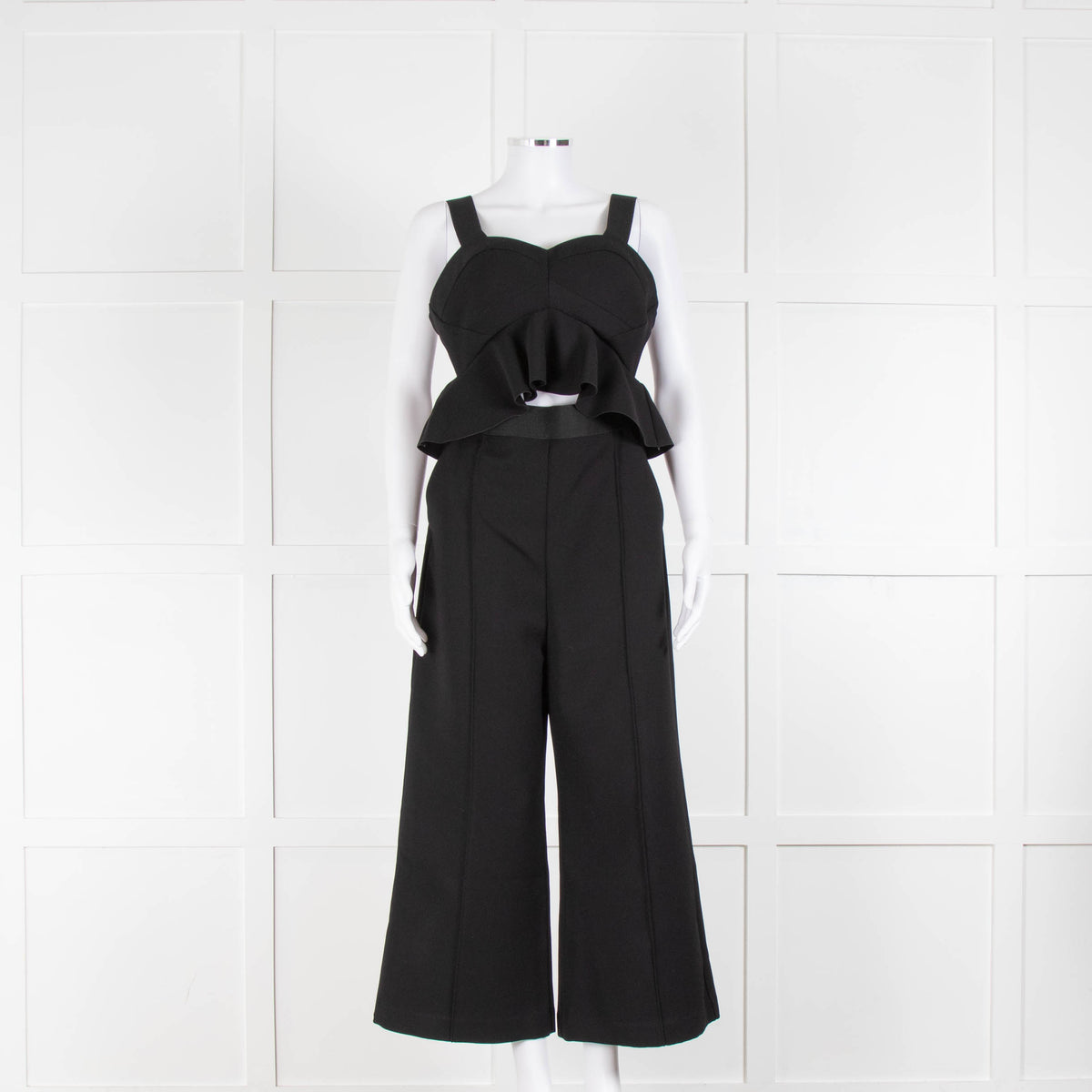 Self-Portrait Black Peplum Style Jumpsuit