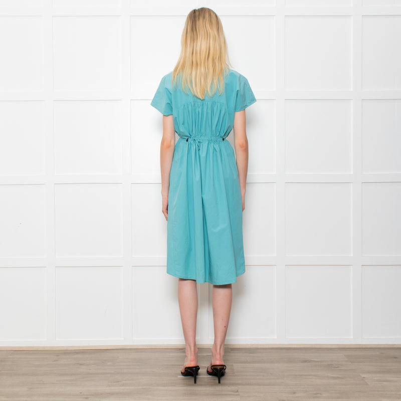 Ottod'Ame Turquoise Green Cotton Draw String Waist Dress
