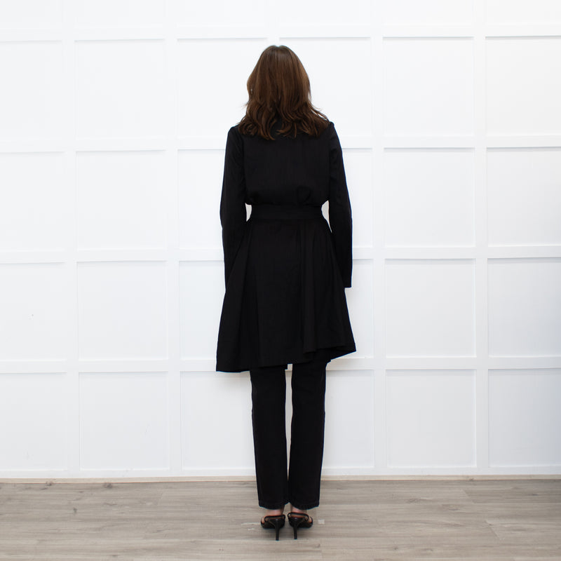 Sarah Pacini Black Light Weight Trench Coat