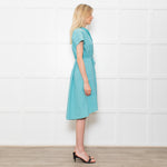 Ottod'Ame Turquoise Green Cotton Draw String Waist Dress