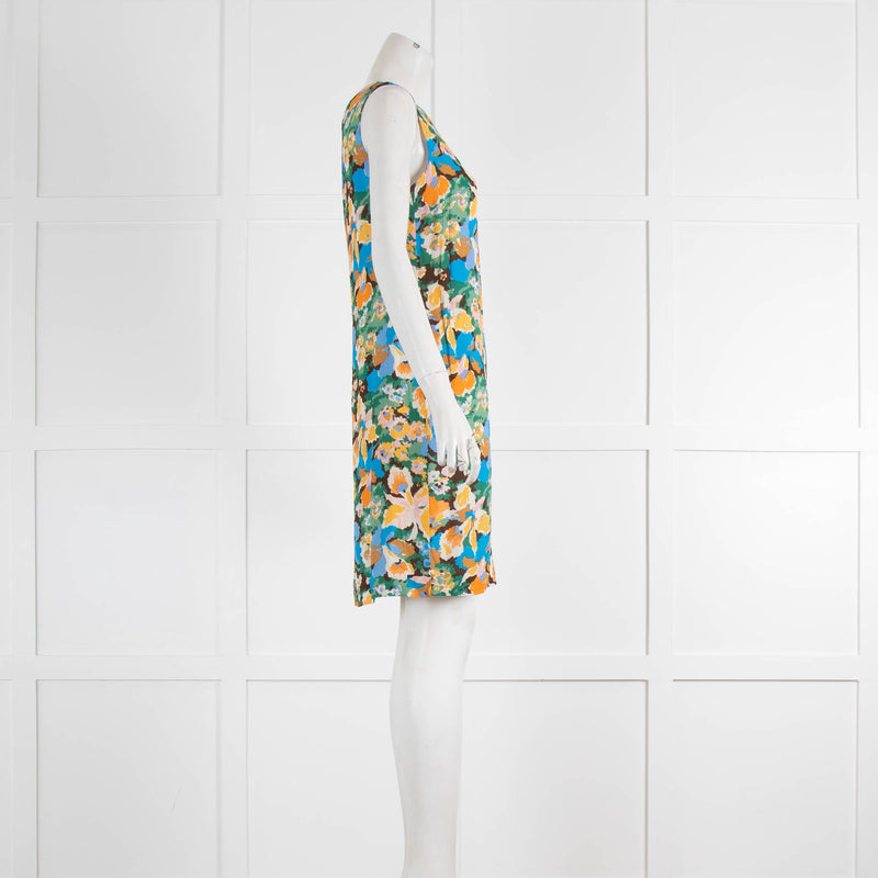 Missoni Orange and Blue Floral Shift Dress