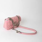 Gucci GG Small Pink Leather Marmont with Silver Hardware