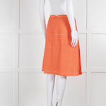 Piazza Sempione Orange Patterned Knee Length Skirt
