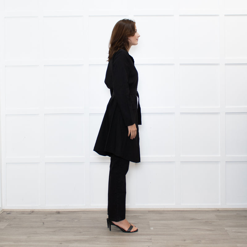 Sarah Pacini Black Light Weight Trench Coat