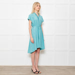Ottod'Ame Turquoise Green Cotton Draw String Waist Dress