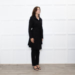 Sarah Pacini Black Light Weight Trench Coat