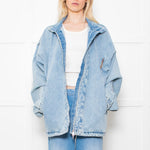 Y Project Pale Wash Denim Zip Up Jacket
