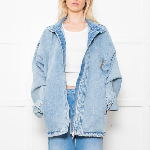 Y Project Pale Wash Denim Zip Up Jacket