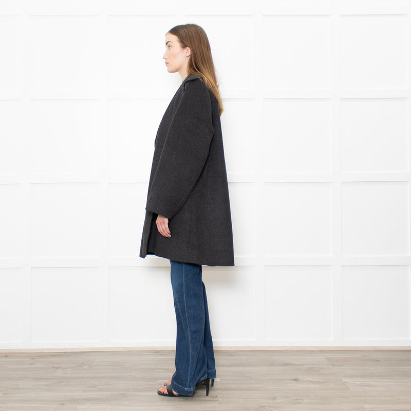 Ganni Grey Double Faced Pea Coat