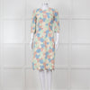 Dolce & Gabbana Pastel Pink Green  Floral Print Lace Dress